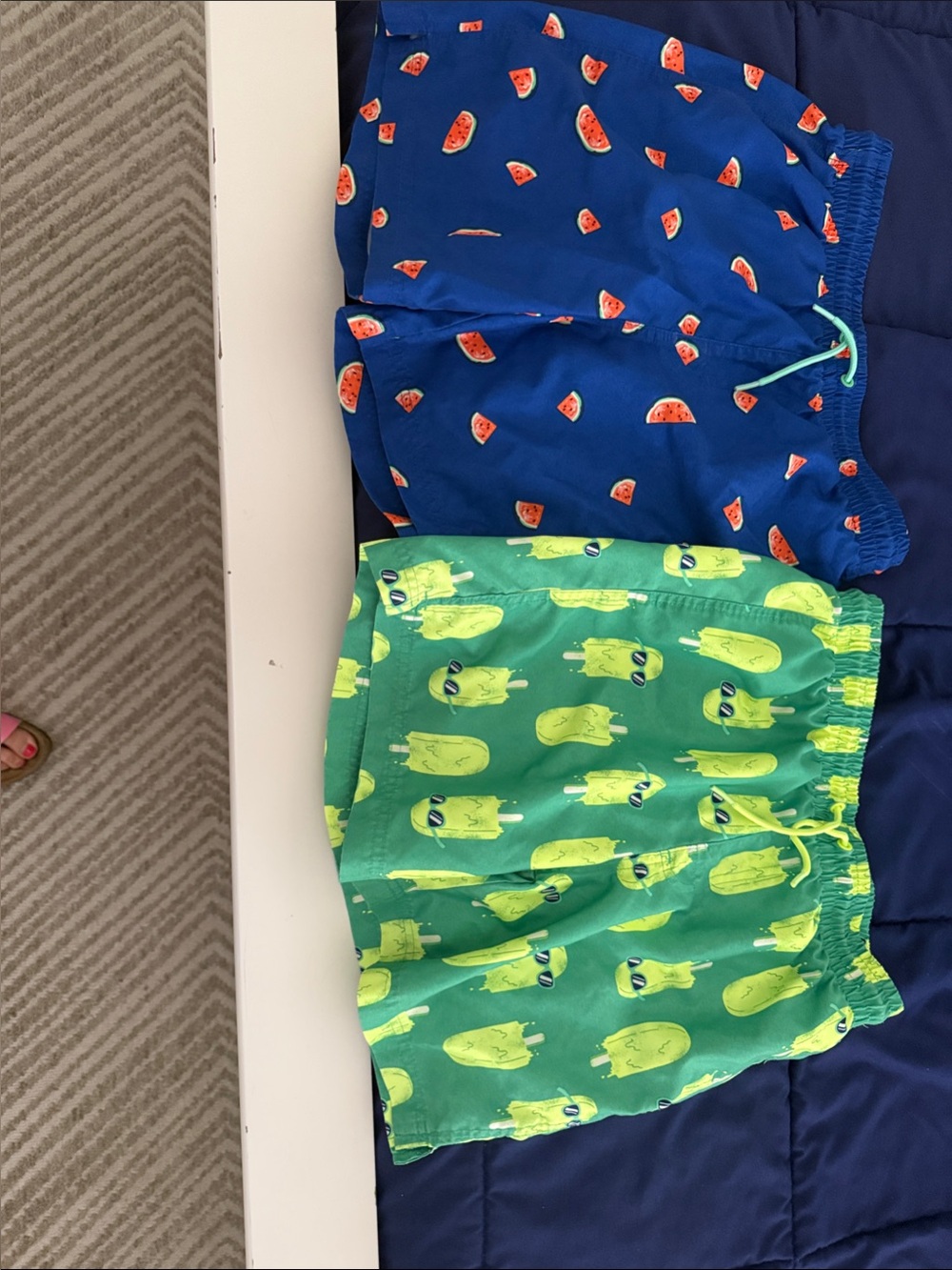 Old Navy Blue Watermelon & Green Popsicle Print Swim Shorts Set - XL Boys 14-16